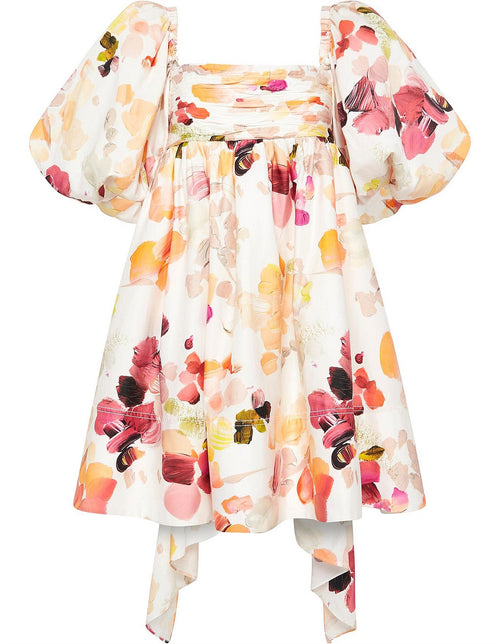 Aje Dassia Puff Sleeve Floral Cotton Mini Dress